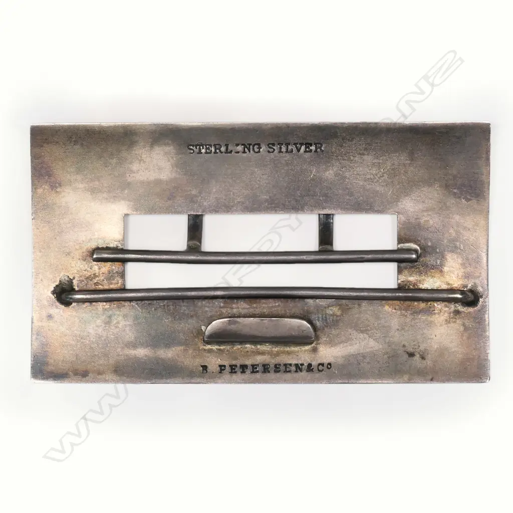 A late 19thC B. Petersen & Co. silver belt buckle, Image 1++